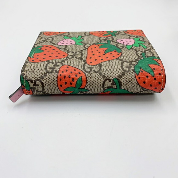 Gucci Strawberry Bifold Wallet GG Supreme Mini h - Picture 4 of 10